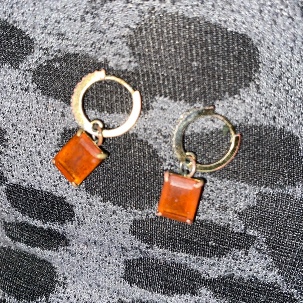 Macy's Gold and Orange Square Earrings
